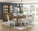 Wyatt Brown Weathered White & Gray 91" Extendable Dining Room Set by Homelegance at Eve Furniture