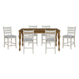 Wyatt Brown/Weathered White/Gray 91" Extendable Counter Height Set by Homelegance at Eve Furniture