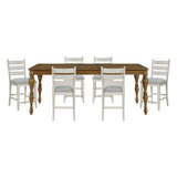 Wyatt Brown/Weathered White/Gray 91" Extendable Counter Height Set by Homelegance at Eve Furniture