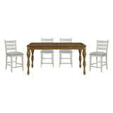 Wyatt Brown/Weathered White/Gray 91" Extendable Counter Height Set by Homelegance at Eve Furniture