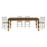 Wyatt Brown/Weathered White/Gray 91" Extendable Counter Height Set by Homelegance at Eve Furniture