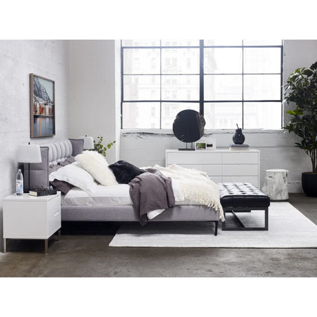 Wyatt Leather Bench Black by Moe's Home at Eve Furniture