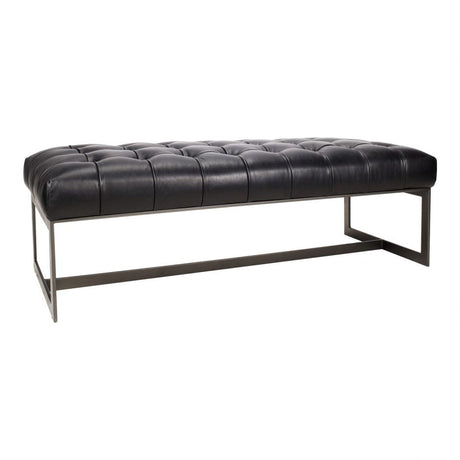 Wyatt Leather Bench Black by Moe's Home at Eve Furniture
