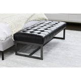 Wyatt Leather Bench Black by Moe's Home at Eve Furniture