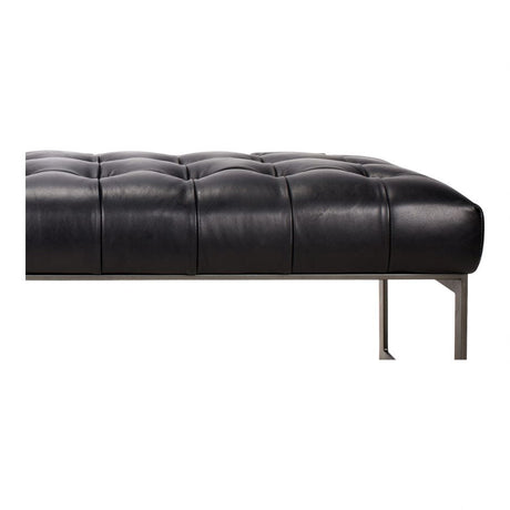 Wyatt Leather Bench Black by Moe's Home at Eve Furniture