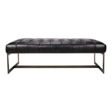 Wyatt Leather Bench Black by Moe's Home at Eve Furniture