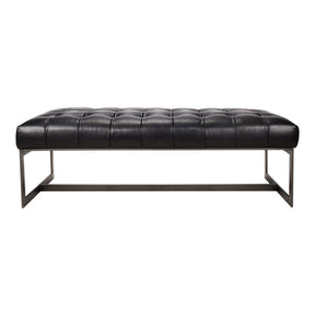 Wyatt Leather Bench Black by Moe's Home at Eve Furniture