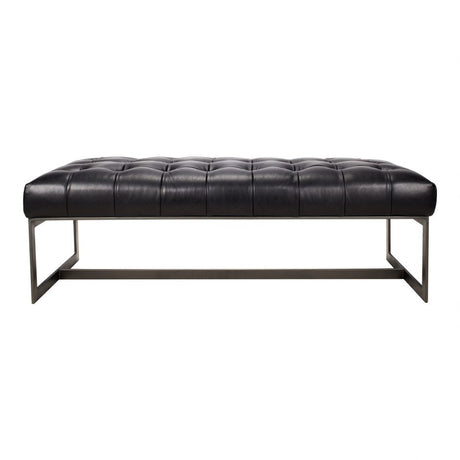 Wyatt Leather Bench Black by Moe's Home at Eve Furniture