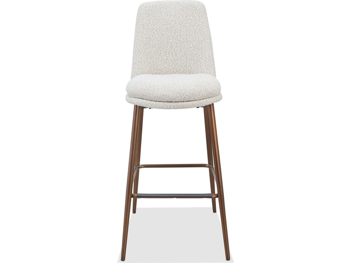 Wyatt Ricotta/Bronze Upholstered Bar Stool (Set of 2) by Modus Furniture at Eve Furniture