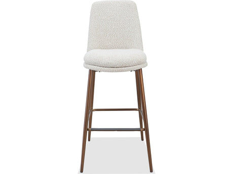 Wyatt Ricotta/Bronze Upholstered Bar Stool (Set of 2) by Modus Furniture at Eve Furniture