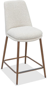 Wyatt Ricotta/Bronze Upholstered Counter Stool (Set of 2) by Modus Furniture at Eve Furniture