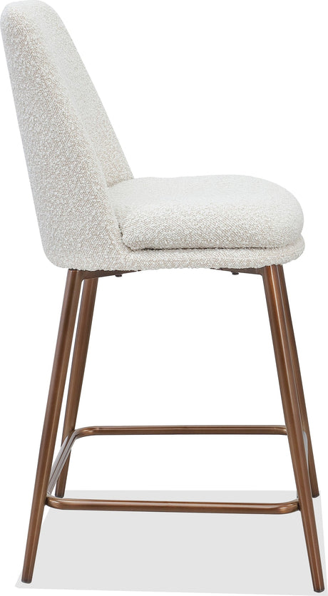Wyatt Ricotta/Bronze Upholstered Counter Stool (Set of 2) by Modus Furniture at Eve Furniture