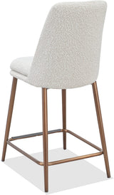 Wyatt Ricotta/Bronze Upholstered Counter Stool (Set of 2) by Modus Furniture at Eve Furniture