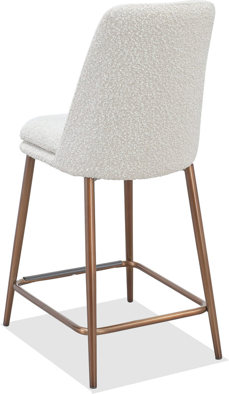 Wyatt Ricotta/Bronze Upholstered Counter Stool (Set of 2) by Modus Furniture at Eve Furniture
