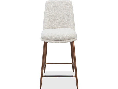 Wyatt Ricotta/Bronze Upholstered Counter Stool (Set of 2) by Modus Furniture at Eve Furniture