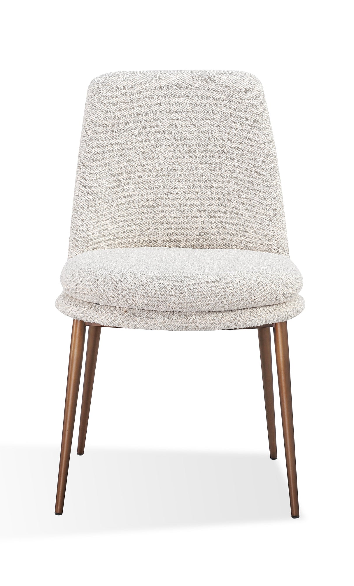 Wyatt Upholstered Dining Chair in Ricotta Boucle and Bronze Metal (Set of 2) by Modus Furniture at Eve Furniture