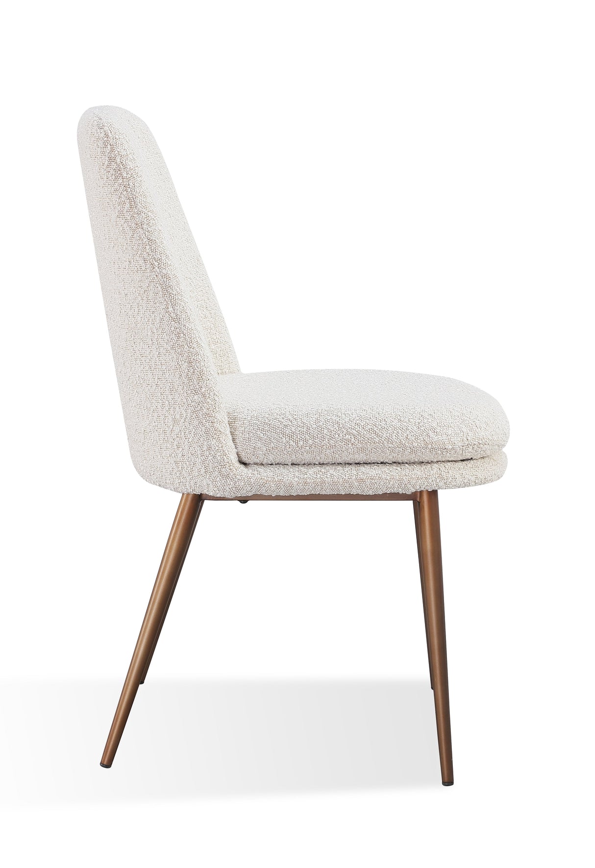 Wyatt Upholstered Dining Chair in Ricotta Boucle and Bronze Metal (Set of 2) by Modus Furniture at Eve Furniture