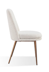Wyatt Upholstered Dining Chair in Ricotta Boucle and Bronze Metal (Set of 2) by Modus Furniture at Eve Furniture