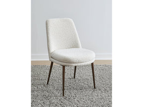 Wyatt Upholstered Dining Chair in Ricotta Boucle and Bronze Metal (Set of 2) by Modus Furniture at Eve Furniture