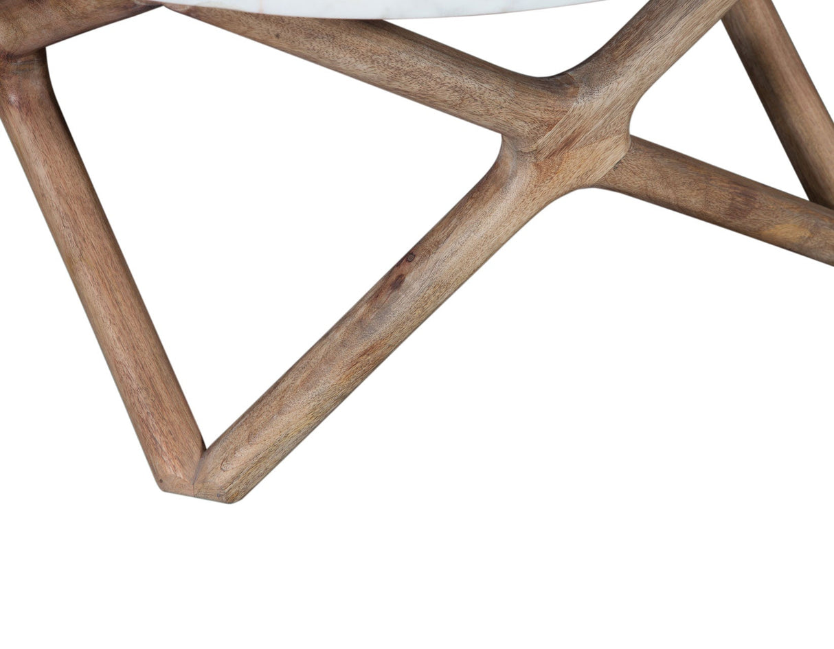 Wyman 3-Piece Round Banswara White Marble Top Table Set by Steve Silver at Eve Furniture