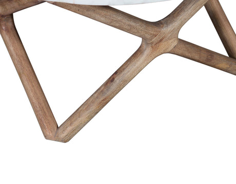 Wyman 3-Piece Round Banswara White Marble Top Table Set by Steve Silver at Eve Furniture