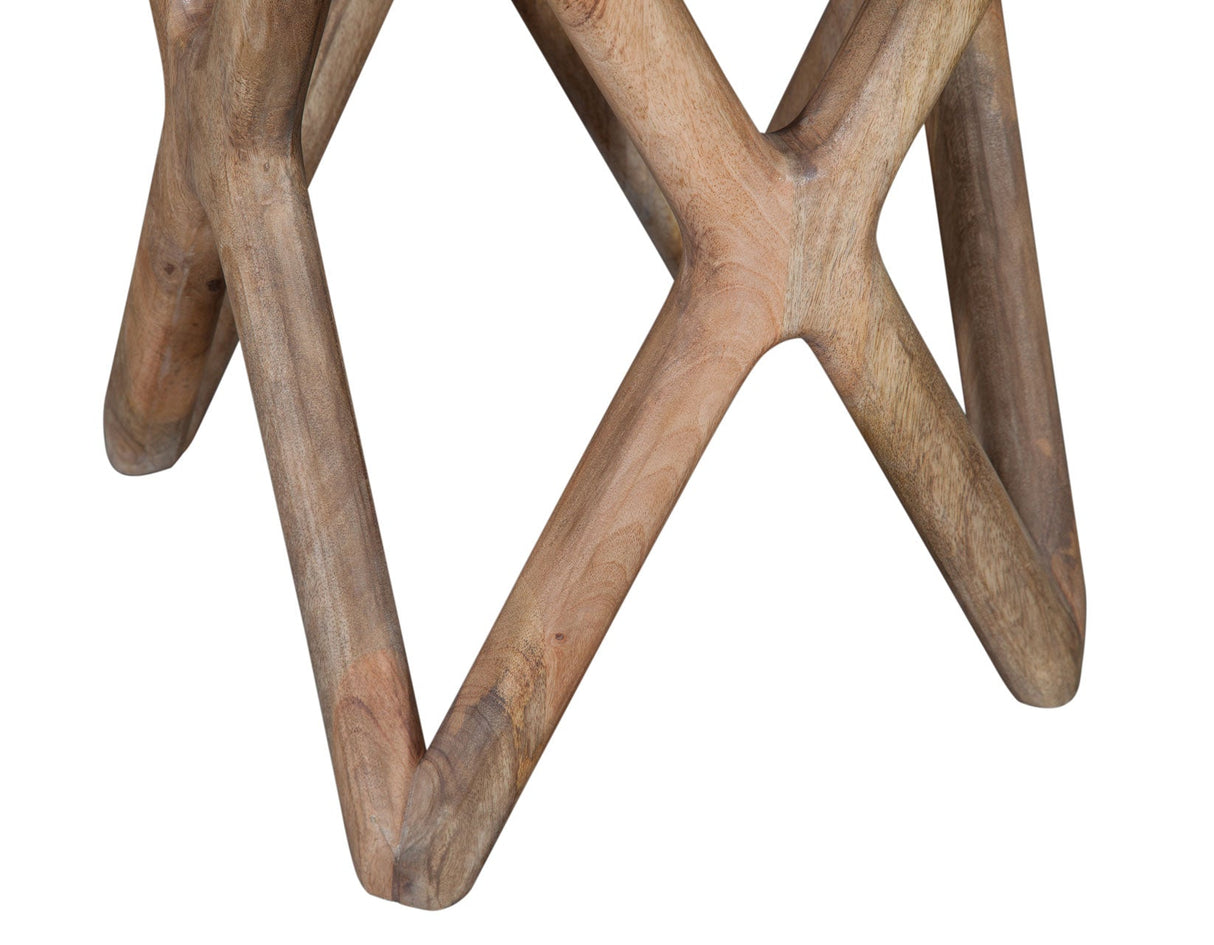 Wyman Banswara 20″ Round White Marble Top End Table by Steve Silver at Eve Furniture