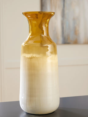 Wynburg White/Amber Vase by Ashley at Eve Furniture