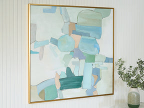 Wynburn White/Blue/Green Wall Art by Ashley at Eve Furniture