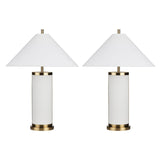 Wyndham White/Gold Table Lamp (Set of 2) by Crestview at Eve Furniture