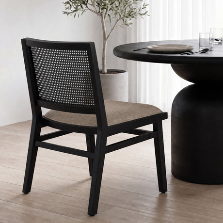 Wynn Beige Fabric W/Black Wood Dining Chair, Set of 2 by Mercana at Eve Furniture
