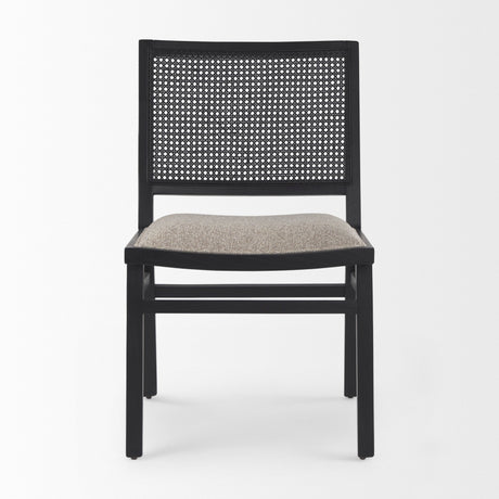 Wynn Beige Fabric W/Black Wood Dining Chair, Set of 2 by Mercana at Eve Furniture