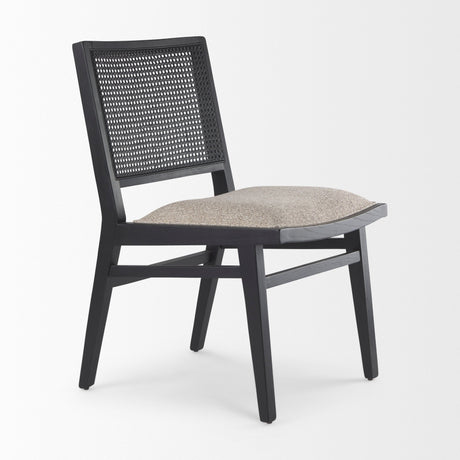 Wynn Beige Fabric W/Black Wood Dining Chair, Set of 2 by Mercana at Eve Furniture