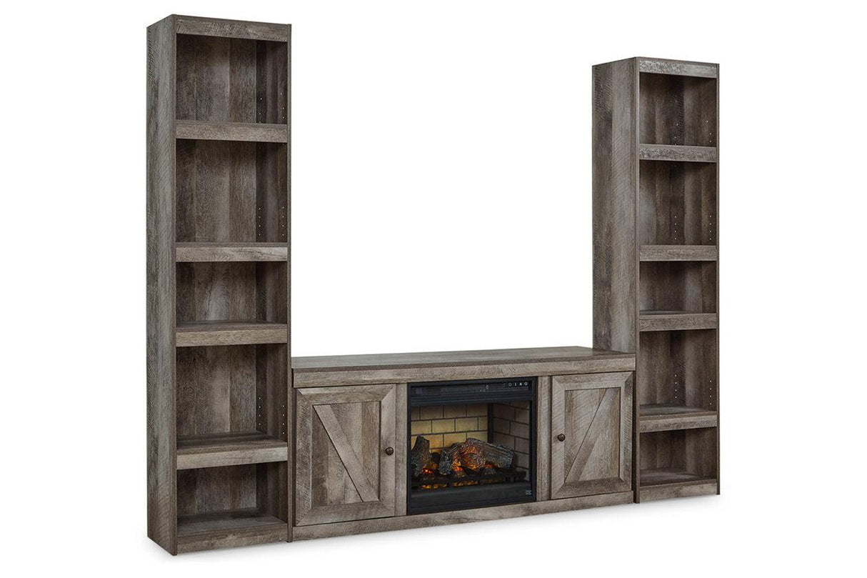 Wynnlow Gray 3-Piece Entertainment Center with Electric Fireplace by Ashley at Eve Furniture