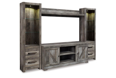 Wynnlow Gray 4-Piece Entertainment Center by Ashley at Eve Furniture