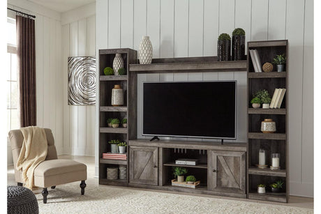 Wynnlow Gray 4-Piece Entertainment Center by Ashley at Eve Furniture