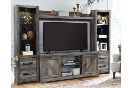 Wynnlow Gray 4-Piece Entertainment Center by Ashley at Eve Furniture