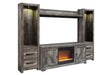 Wynnlow Gray 4-Piece Entertainment Center with Electric Fireplace by Ashley at Eve Furniture