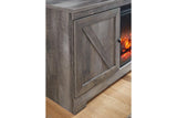 Wynnlow Gray 4-Piece Entertainment Center with Electric Fireplace by Ashley at Eve Furniture