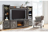 Wynnlow Gray 4-Piece Entertainment Center with Electric Fireplace by Ashley at Eve Furniture