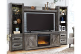 Wynnlow Gray 4-Piece Entertainment Center with Electric Fireplace by Ashley at Eve Furniture