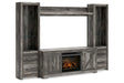 Wynnlow Gray 4-Piece Entertainment Center with Electric Fireplace by Ashley at Eve Furniture