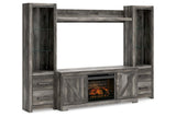 Wynnlow Gray 4-Piece Entertainment Center with Electric Fireplace by Ashley at Eve Furniture