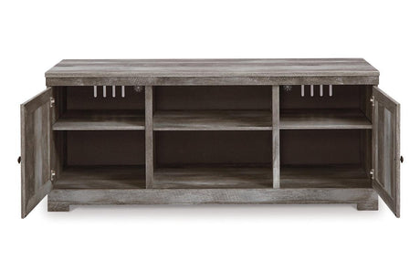 Wynnlow Gray 63" TV Stand with Electric Fireplace by Ashley at Eve Furniture
