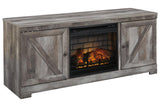 Wynnlow Gray 63" TV Stand with Electric Fireplace by Ashley at Eve Furniture
