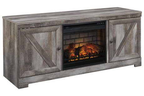 Wynnlow Gray 63" TV Stand with Electric Fireplace by Ashley at Eve Furniture