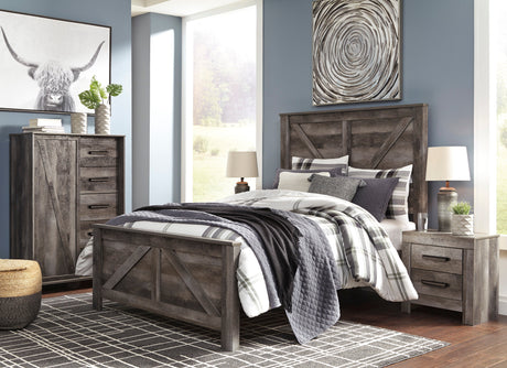 Wynnlow Gray Crossbuck Panel Bedroom Set by Ashley at Eve Furniture