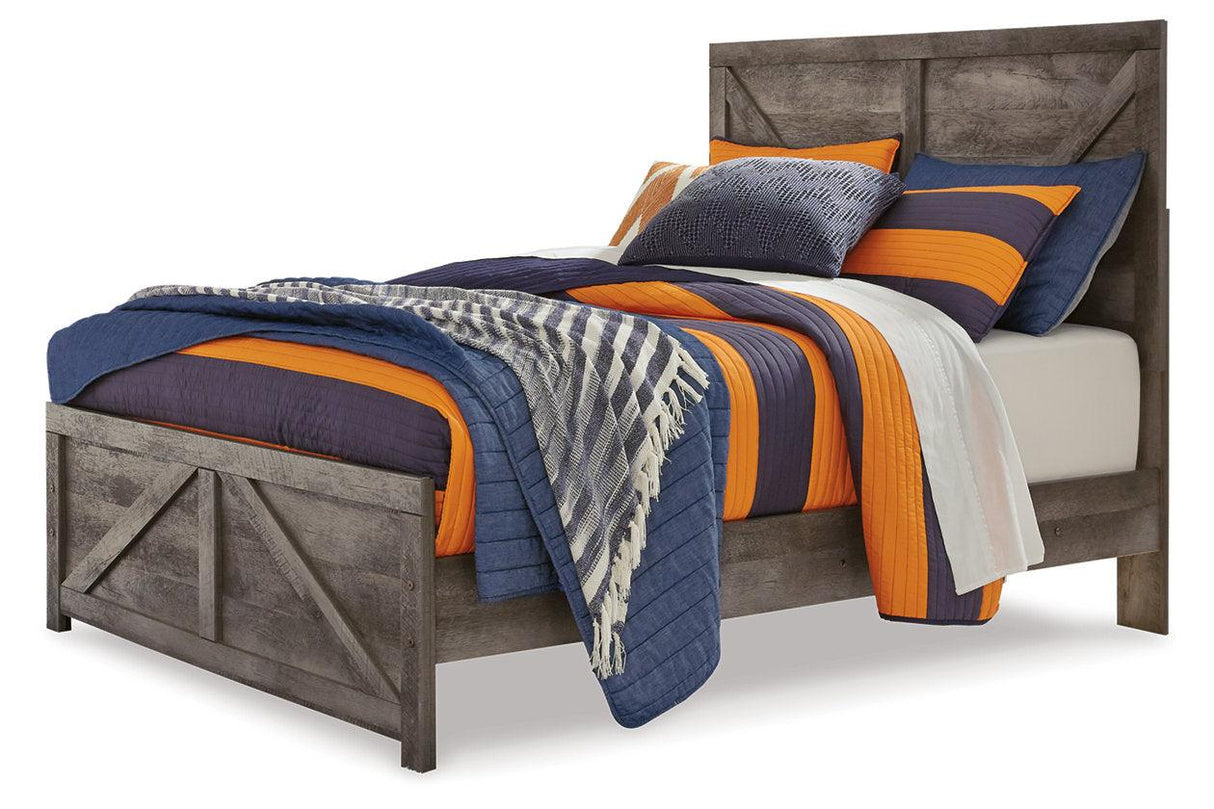 Wynnlow Gray Full Crossbuck Panel Bed by Ashley at Eve Furniture