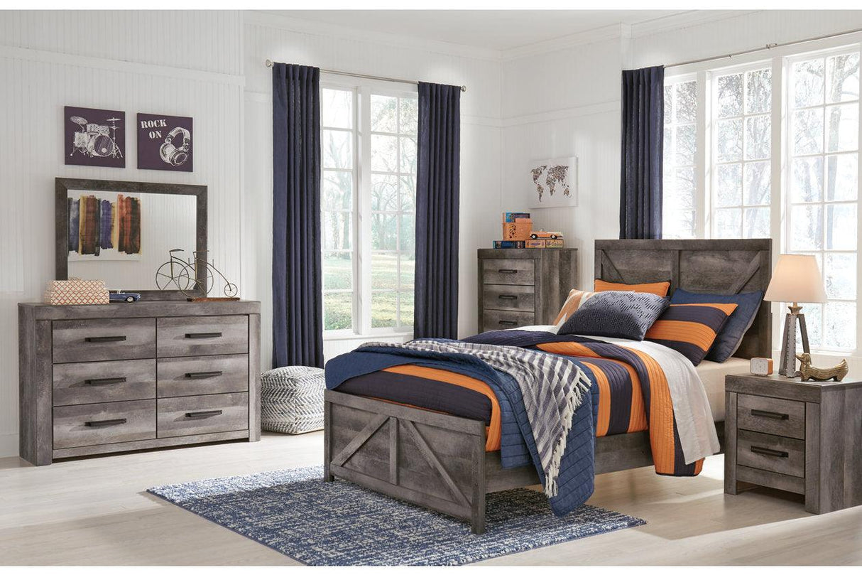 Wynnlow Gray Full Crossbuck Panel Bed by Ashley at Eve Furniture