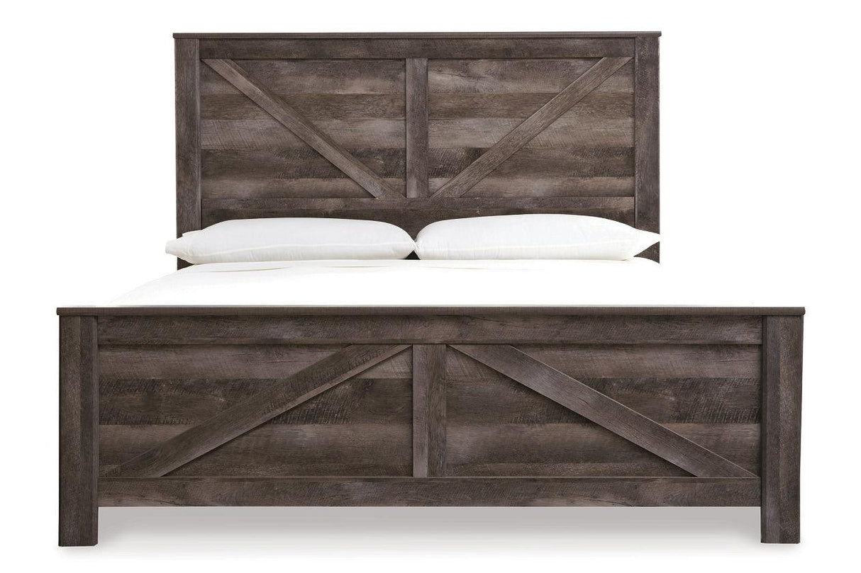 Wynnlow Gray King Crossbuck Panel Bed by Ashley at Eve Furniture