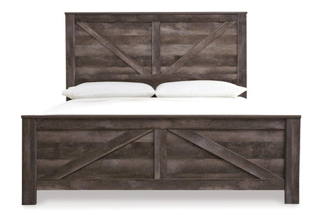 Wynnlow Gray King Crossbuck Panel Bed by Ashley at Eve Furniture